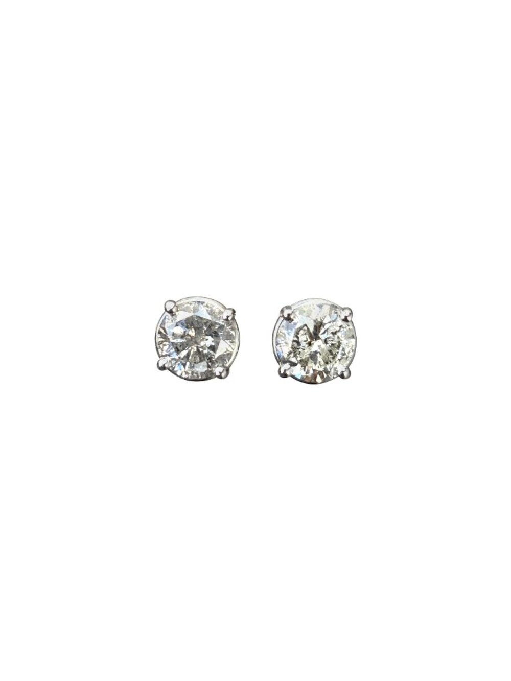 1.93 ct Round Diamond Stud Earrings in 14K White Gold